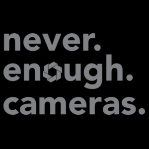 Never. Enough. Cameras. Unisex Long Sleeve Tee Design