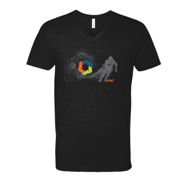Football V-Neck T-Shirt - CVC V-Neck T-Shirt Thumbnail