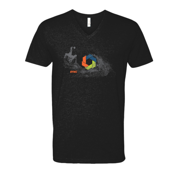 Soccer V-Neck T-Shirt - CVC V-Neck T-Shirt Thumbnail