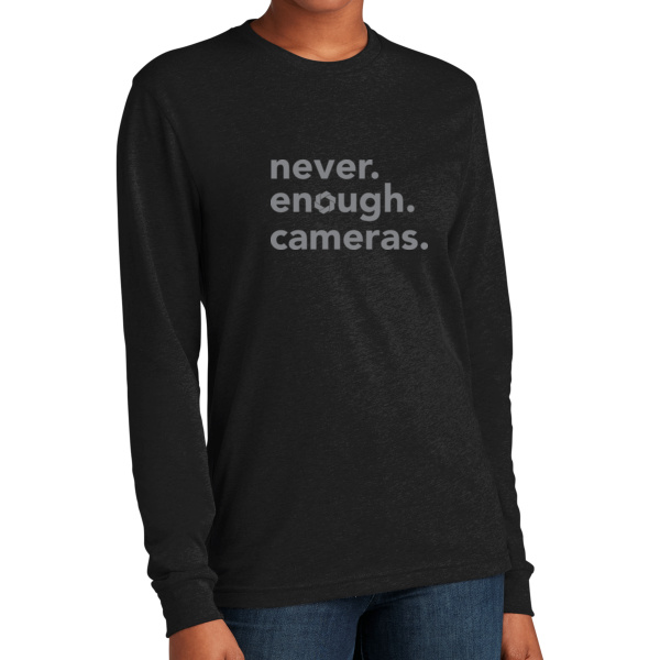 Never. Enough. Cameras. Unisex Long Sleeve Tee Thumbnail