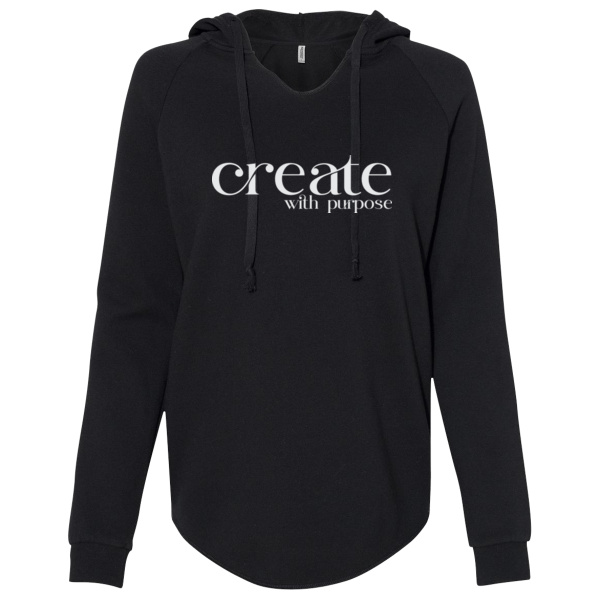 Create With Purpose Women's Lightweight California Wave Wash Hooded Sweatshirt Thumbnail
