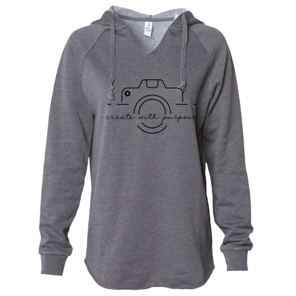 Create With Purpose Women's Lightweight California Wave Wash Hooded Sweatshirt Thumbnail