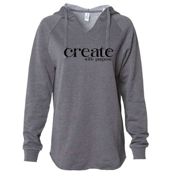 Create With Purpose Women's Lightweight California Wave Wash Hooded Sweatshirt Thumbnail