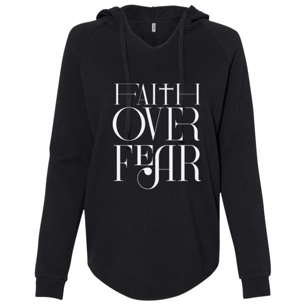 Faith Over Fear Women's Lightweight California Wave Wash Hooded Sweatshirt Thumbnail