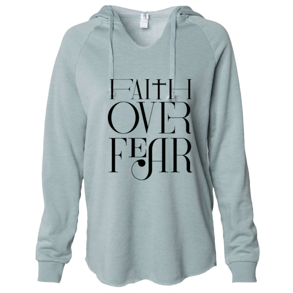 Faith Over Fear Women's Lightweight California Wave Wash Hooded Sweatshirt Thumbnail